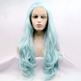 Wig ZADIRA female long wavy pastel blue