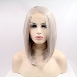 Wig ZADIRA square platinum blond short straight for women