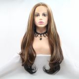 Wig ZADIRA caramel brown with strands female long wavy