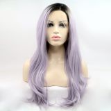 Wig ZADIRA lilac female long wavy with ombre