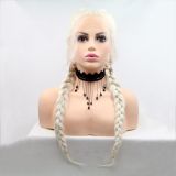 Wig ZADIRA white blond female long with pigtails