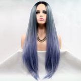 Wig ZADIRA purple gradient female long straight with ombre