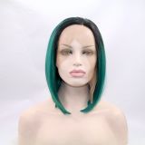 Wig ZADIRA square green female short straight with ombre