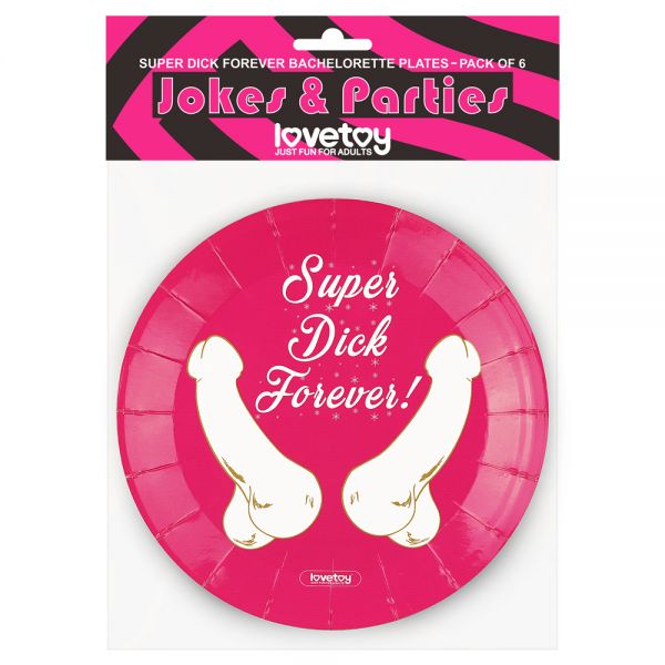 Бумажные тарелки Super Dick Forever Bachelorette Paper Plates, 6 шт