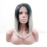 Short straight wig ZADIRA ash gray for women