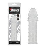 Transparent ribbed penis attachment Extra Texture Sleeve