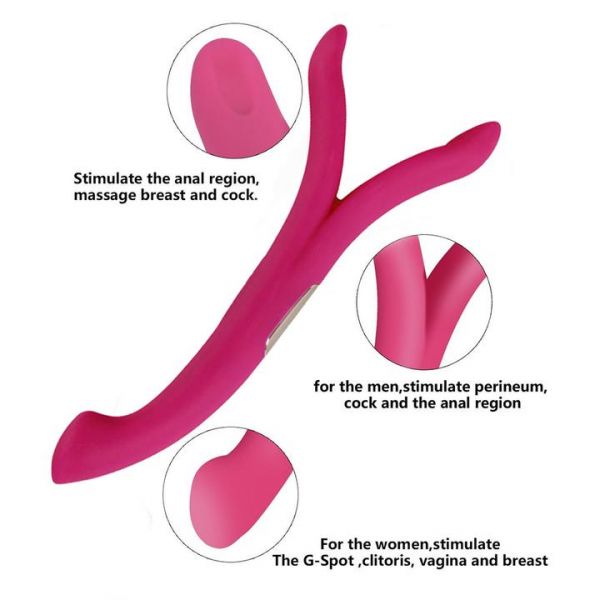 Розовый тройной вибратор Gemma Y Type Vibrator. Артикул: IXI59043