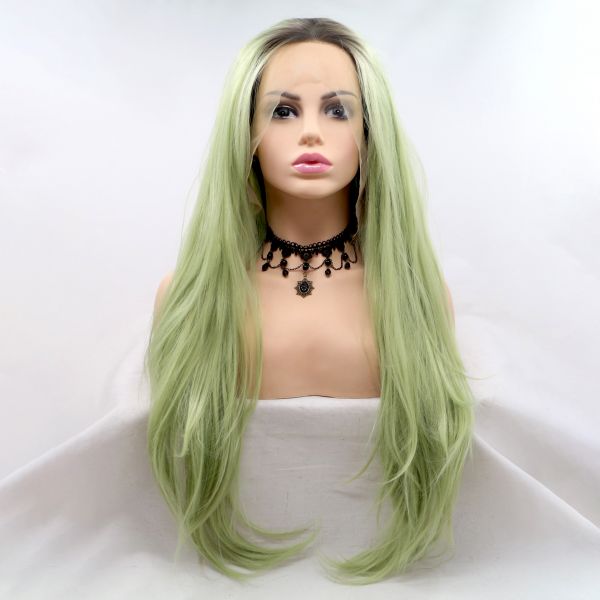 Wig ZADIRA olive green long wavy wavy on a mesh. Артикул: IXI59068