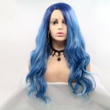Wig ZADIRA blue gradient womens long wavy