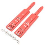 Red Adjustable Leather Tied Handcuffs