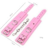 Розовые регулируемые кожаные наручники Tied Handcuffs по оптовой цене