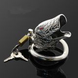 stainless steel latest silvery ophicephalous chastity device