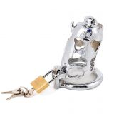 metal ox head chastity device silver   