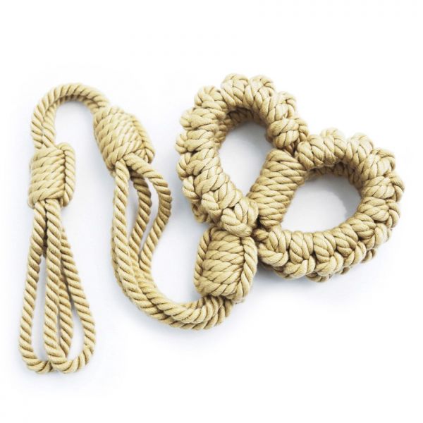 Бежевые наручники из хлопковой веревки серии Rope Restraint. Артикул: IXI59111