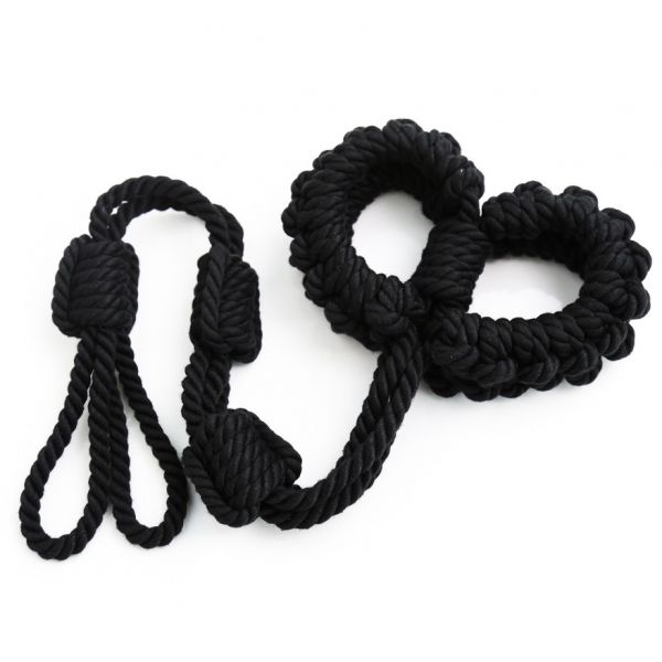 Черный бондажный комплект из веревки Rope Restraint Series. Артикул: IXI59112