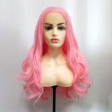 Wig ZADIRA hot pink womens long wavy
