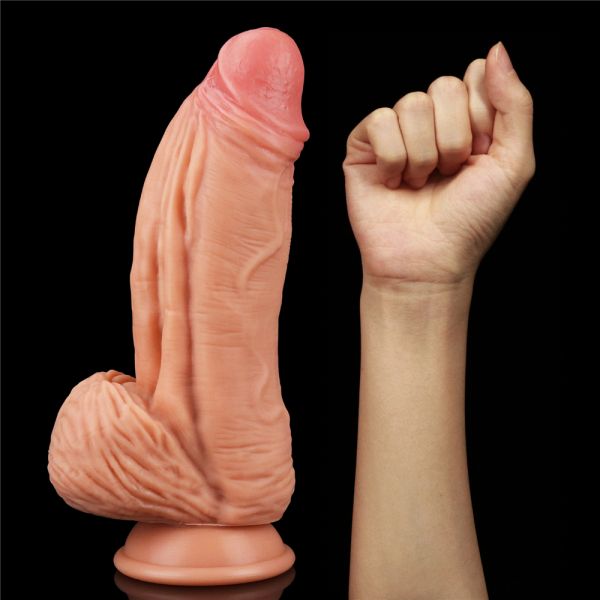 Телесный фаллоимитатор для фистинга Dual layered Platinum Silicone Cock. Артикул: IXI59181