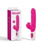 Clit Kisser Thruster Pink Vibrator with Clitoral Stimulator
