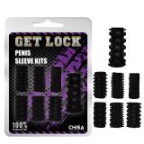 Черный набор насадок для дополнительной стимуляции Penis Sleeve Kits по оптовой цене