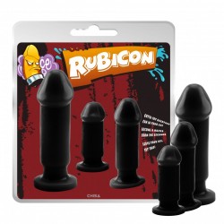 Set of 3 black butt plugs Evil Dark Kit