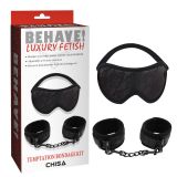 Черный набор из маски и наручников Temptation Bondage Kit