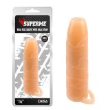 Real Feel Sleeve Silicone Penis Sleeve With Ball Strap