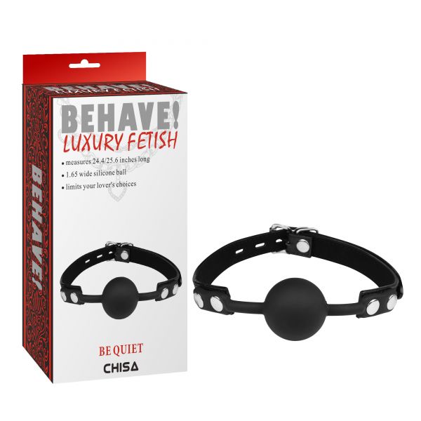 Кляп черный шарик с ремешками Be Quiet. Артикул: IXI59285