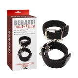 Black handcuffs with clasps Under Control Cuff Hogtie