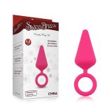 Pink anal plug with ring Candy Plug Medium