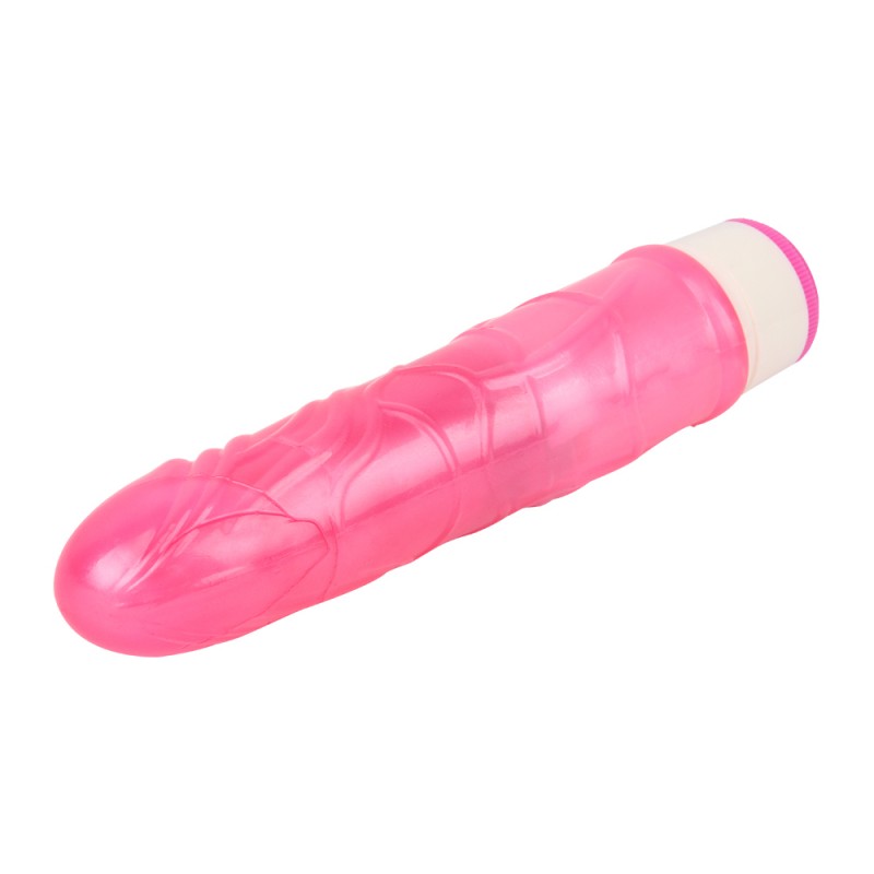 Розовый гелевый мультискоростной вибратор Stud Rod. Артикул: IXI59423