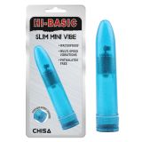 Голубой пластиковый вибратор Slim Mini Vibe