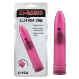 Розовый пластиковый вибратор Slim Mini Vibe