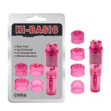 Pink Vibration Stimulator with different attachments The Ultimate Mini Massager