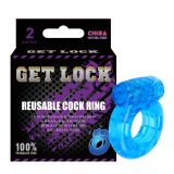 Blue cock rings with clitoral stimulator Vibrating Cock Rings-Blue, 2 pcs