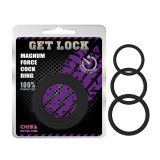 Erection rings of different sizes black Magnum Force Cock Ring
