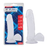 Transparent dildo with scrotum on suction cup 7.7 Inch Dildo