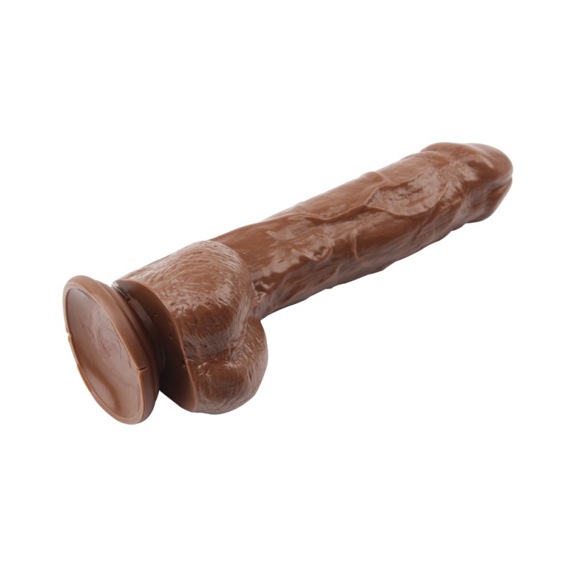 Коричневый реалистичный вибратор с пультом Alexander Lee 10 Vibrating Dildo. Артикул: IXI59658