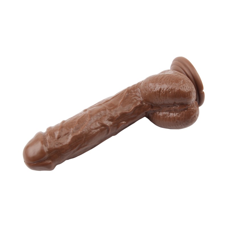 Коричневый реалистичный вибратор с пультом Alexander Lee 10 Vibrating Dildo. Артикул: IXI59658
