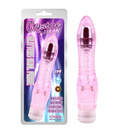 Pink Gel Multispeed Vibrator Glitters Dual Probe