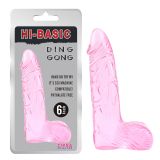 Pink gel dildo with scrotum Ding Dong 6