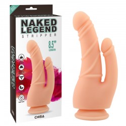 Double Dildo Suction Cup Nude Stripper