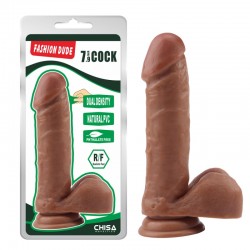 Fashion Dude 7.9 Inch Cock Brown Suction Cup Dildo