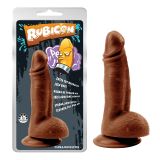 Mighty Ravage Penis Brown Suction Cup Dildo