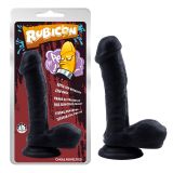Black dildo with scrotum Gentle Black Penis