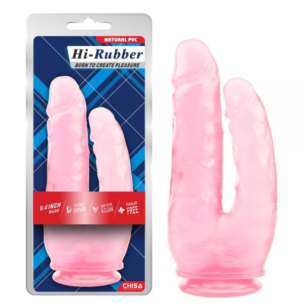Гелевый двойной фаллоимимтатор розовый 9.4 Inch Dildo. Артикул: IXI59813