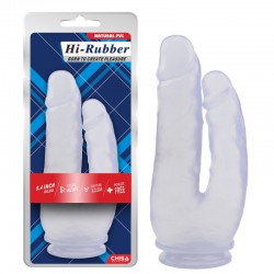 Gel double dildo transparent Hi-Rubber Dildo Clear 9.4