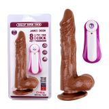 Vibrator brown on the suction cup James Deen 8.5 Vibrating Dildo