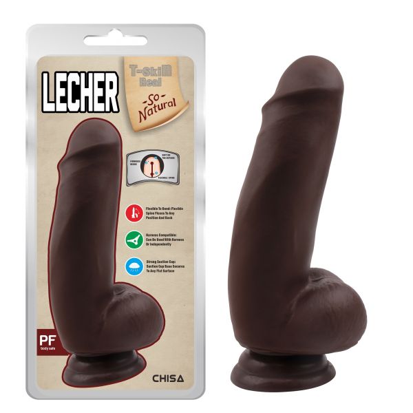 Коричневый фаллоимитатор на присоске Lecher. Артикул: IXI59937