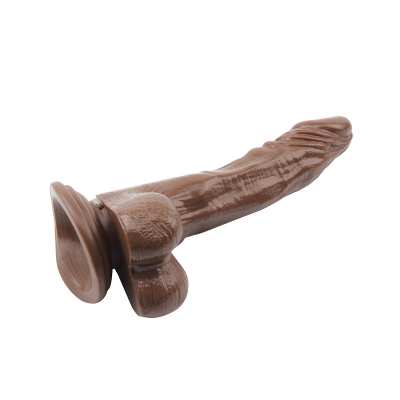 Вибратор коричневый на присоске James Deen 8.5 Vibrating Dildo. Артикул: IXI59968