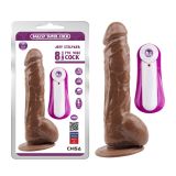 Jeff Stryke 8.9 Brown Suction Cup Vibrator with Remote